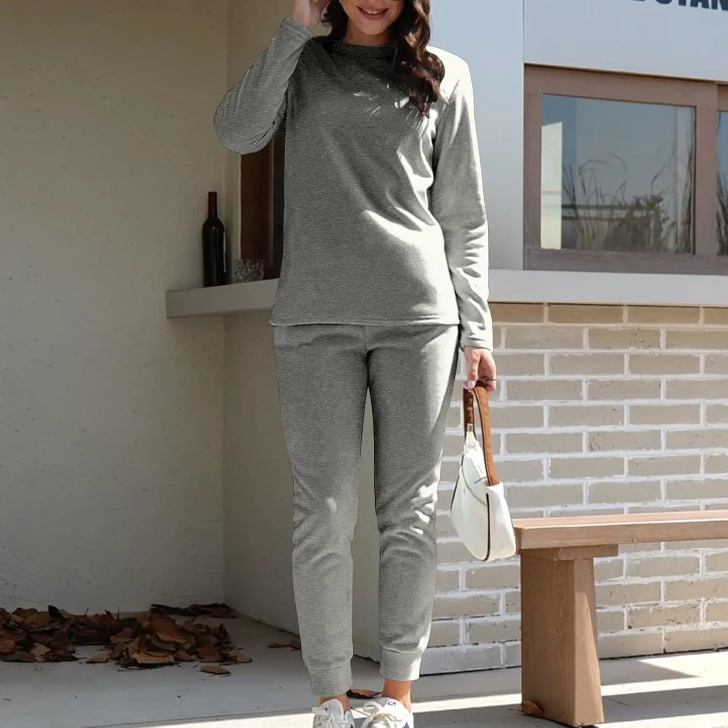Women 2 Piece Outfits Fleece Lounge Sets Oversized Jogger Sweatsuit Two Piece Tracksuit Cozy Warm Loungewear Sets for Women