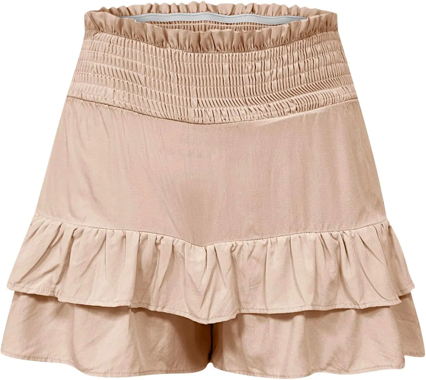 Women Casual Ruffle Shorts High Rise Bermuda Short Pant Trendy Flowy Shorts Summer Holiday Beach Pleated Mini Skirt