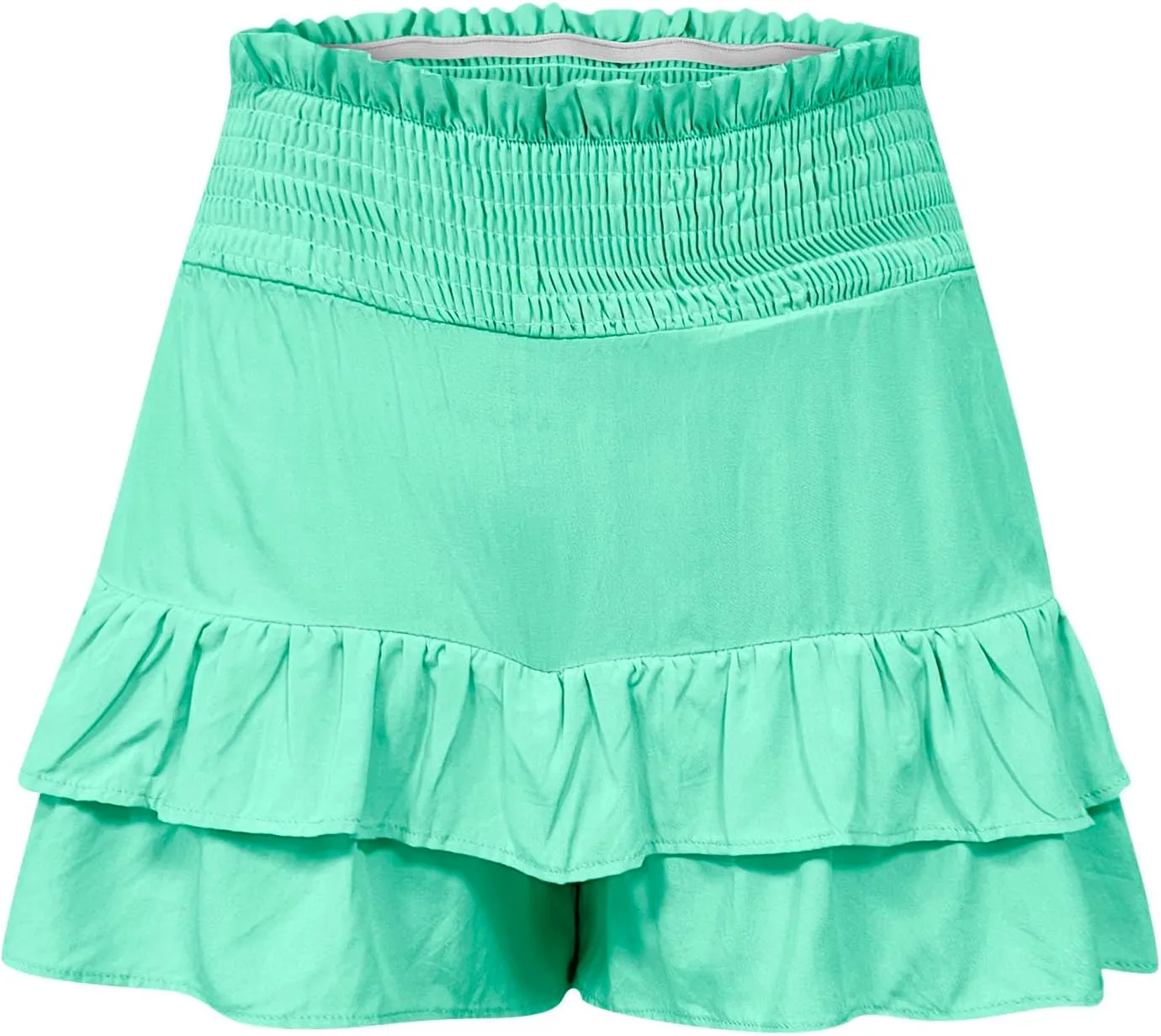 Women Casual Ruffle Shorts High Rise Bermuda Short Pant Trendy Flowy Shorts Summer Holiday Beach Pleated Mini Skirt