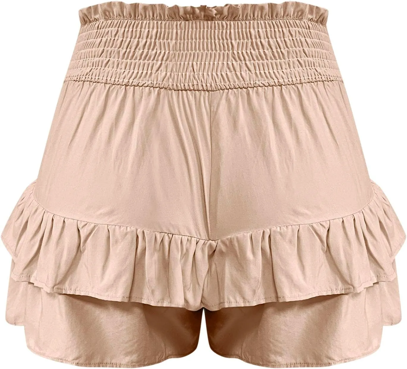 Women Casual Ruffle Shorts High Rise Bermuda Short Pant Trendy Flowy Shorts Summer Holiday Beach Pleated Mini Skirt
