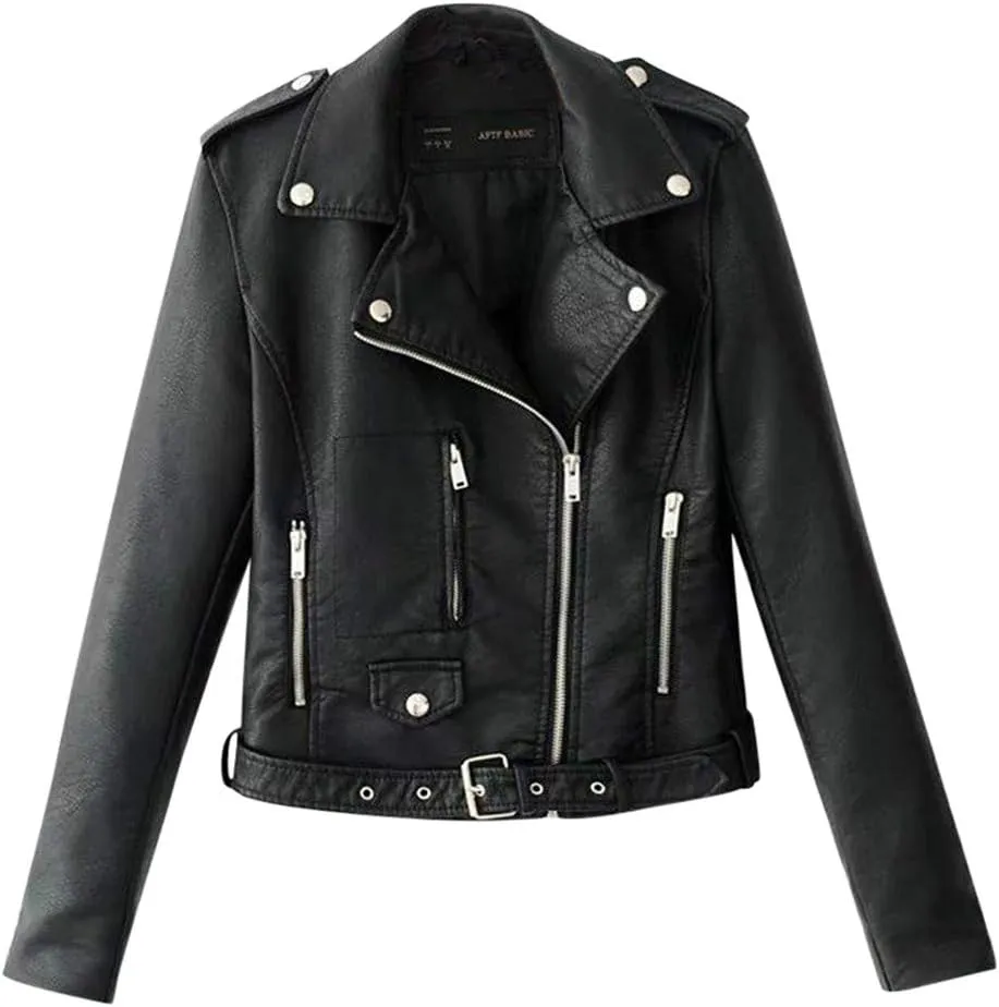 Women Cropped Jacket Biker Moto Jackets Lightweight Open Front Cardigan Trendy 2025 Fall Outfit