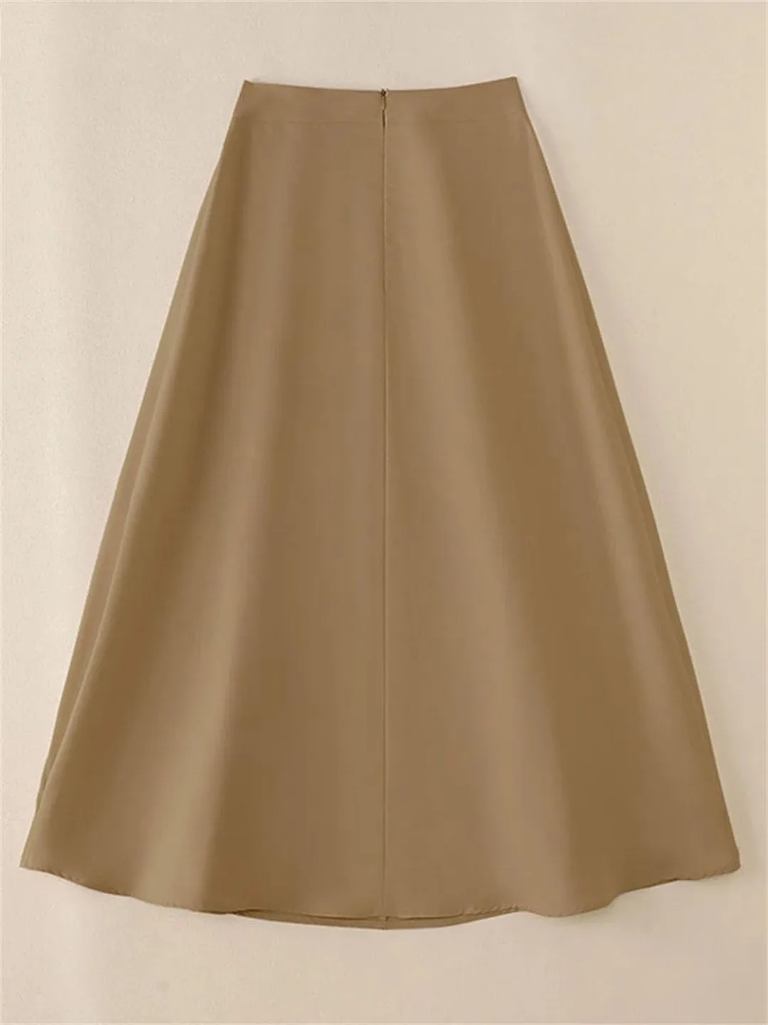 Women High Waist Work Casual Solid Skirt Elegant A-Line Party Sundress