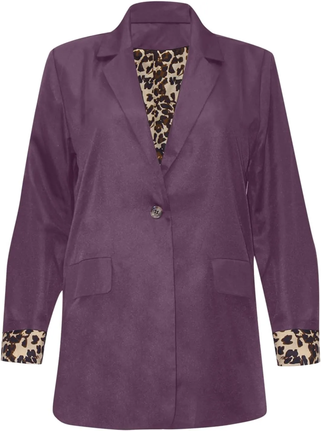Women Slim Fit Long Sleeve Blazer Coat Button Open Front Lapel Tailored Jacket with Pockets Fall Business Casual Coat