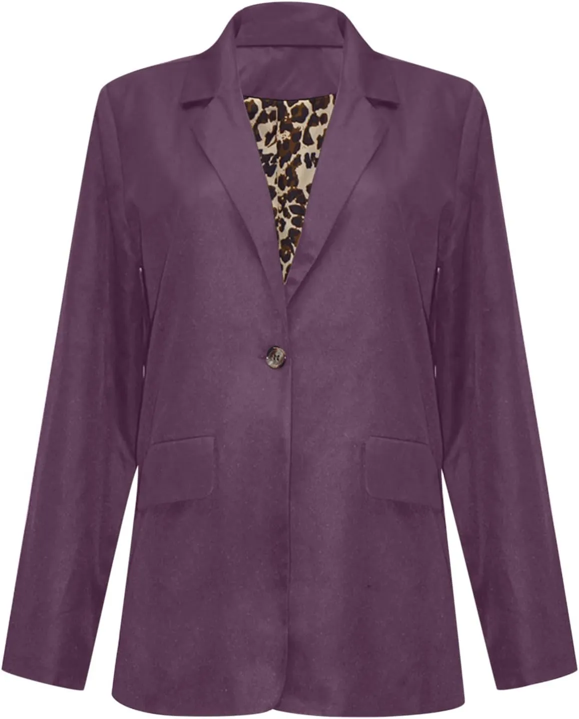 Women Slim Fit Long Sleeve Blazer Coat Button Open Front Lapel Tailored Jacket with Pockets Fall Business Casual Coat