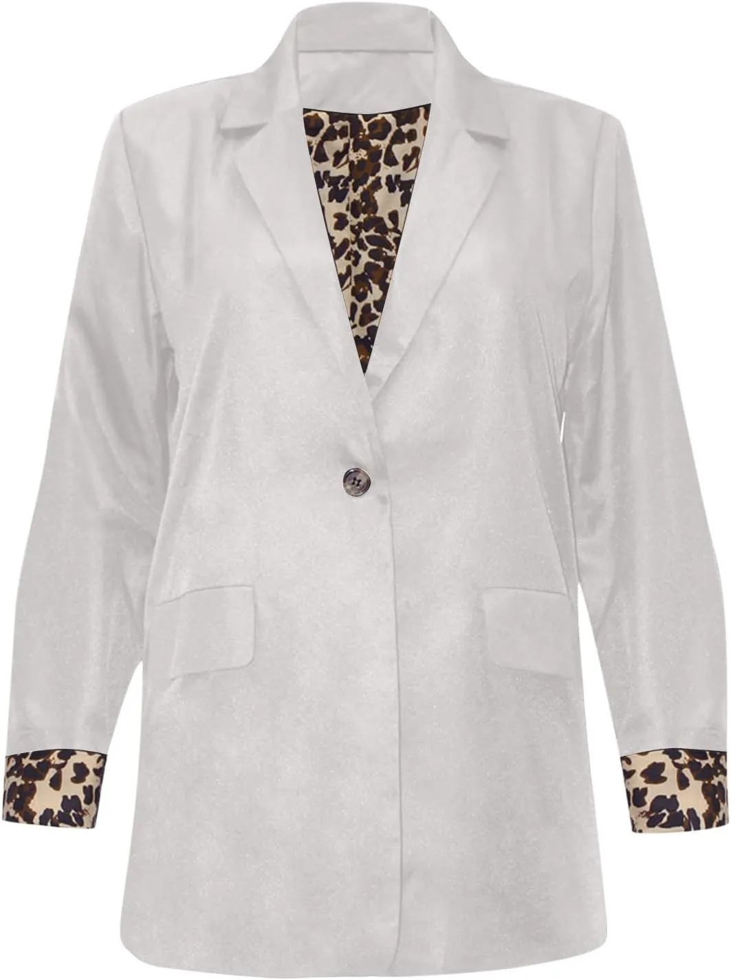 Women Slim Fit Long Sleeve Blazer Coat Button Open Front Lapel Tailored Jacket with Pockets Fall Business Casual Coat
