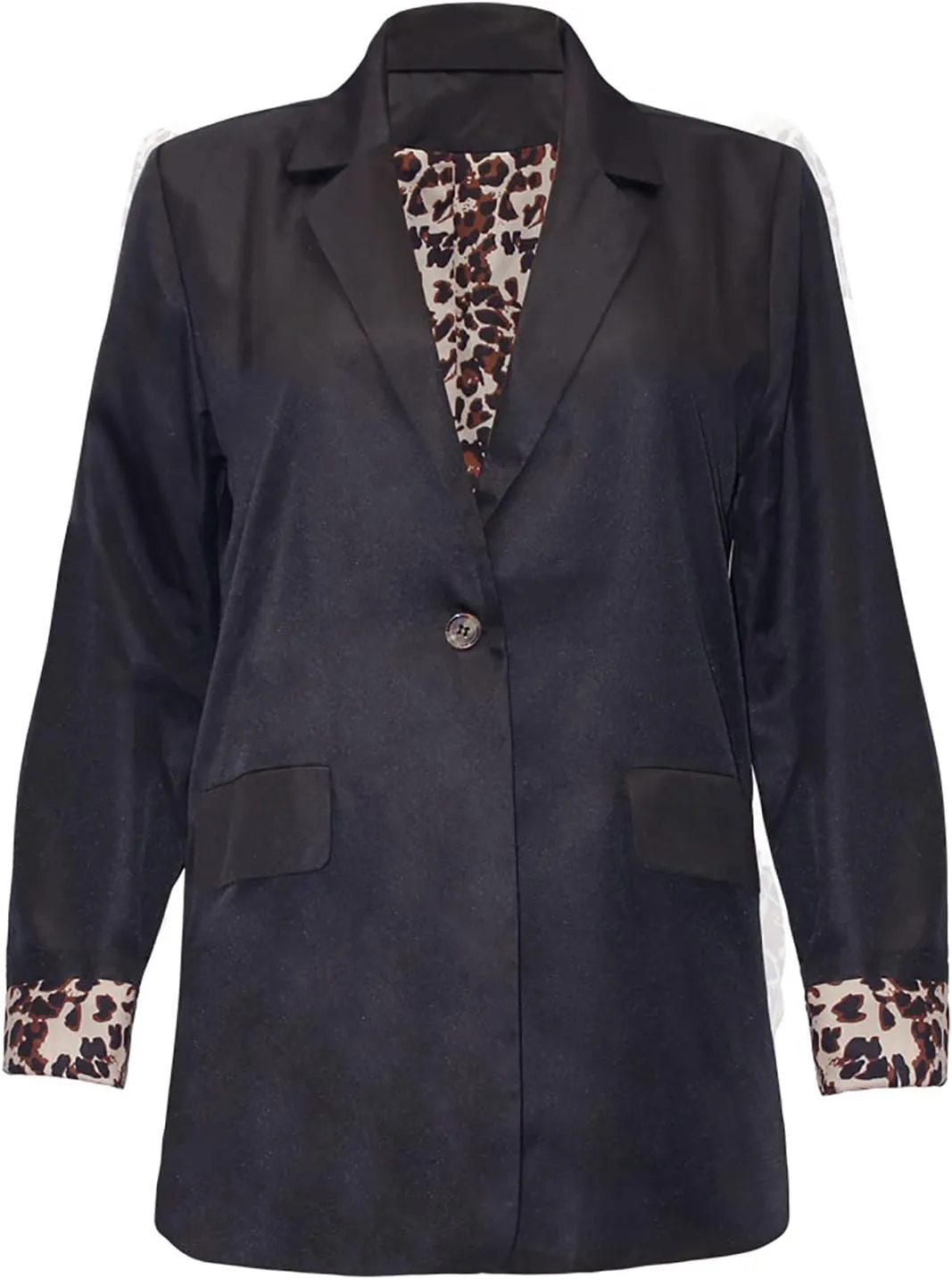 Women Slim Fit Long Sleeve Blazer Coat Button Open Front Lapel Tailored Jacket with Pockets Fall Business Casual Coat