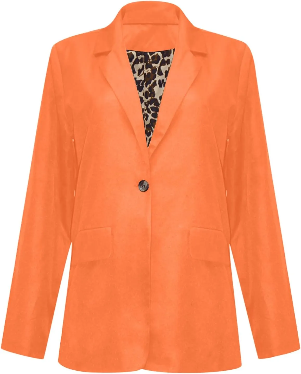 Women Slim Fit Long Sleeve Blazer Coat Button Open Front Lapel Tailored Jacket with Pockets Fall Business Casual Coat