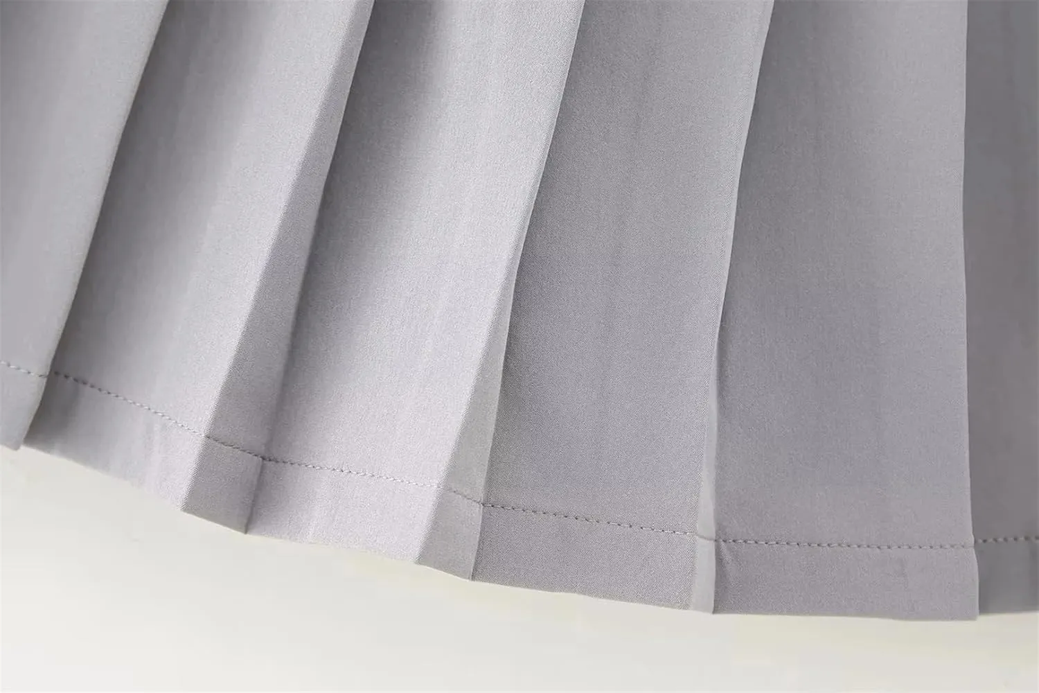 Women Solid Pleated Mini Skirts Low Waist A-Line Shorts Skirts