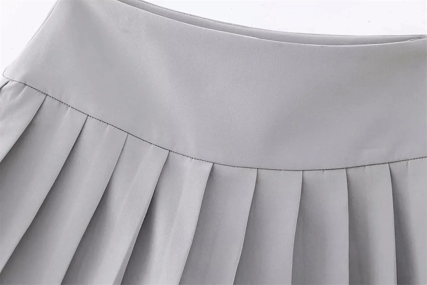 Women Solid Pleated Mini Skirts Low Waist A-Line Shorts Skirts