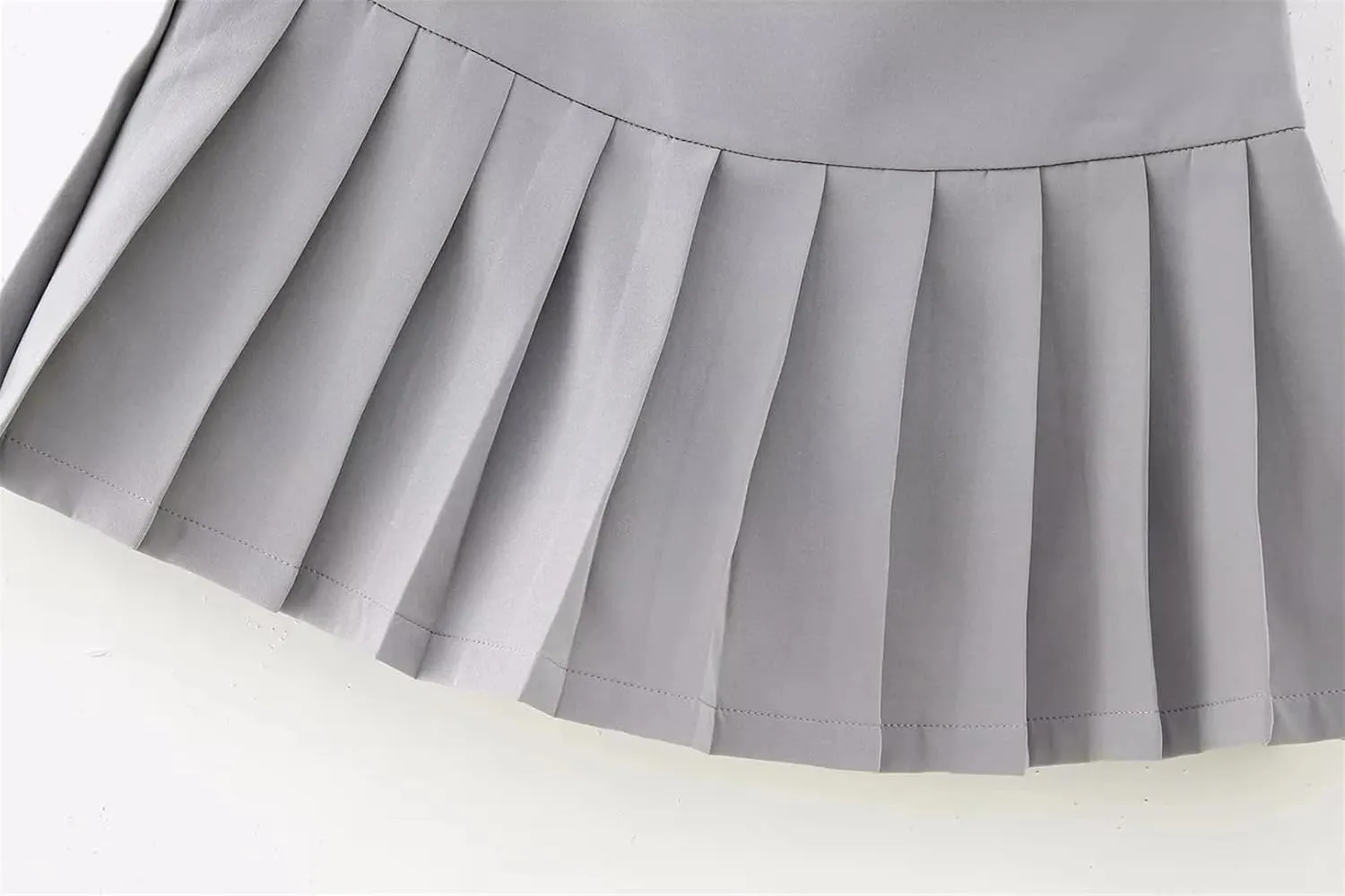 Women Solid Pleated Mini Skirts Low Waist A-Line Shorts Skirts