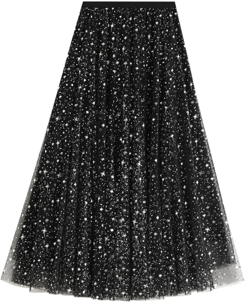 Women Summer Casual Bohemian Print Beach Outfits Elastic Waist A-Line Long Skirt Tiered High Waist Maxi Skirt