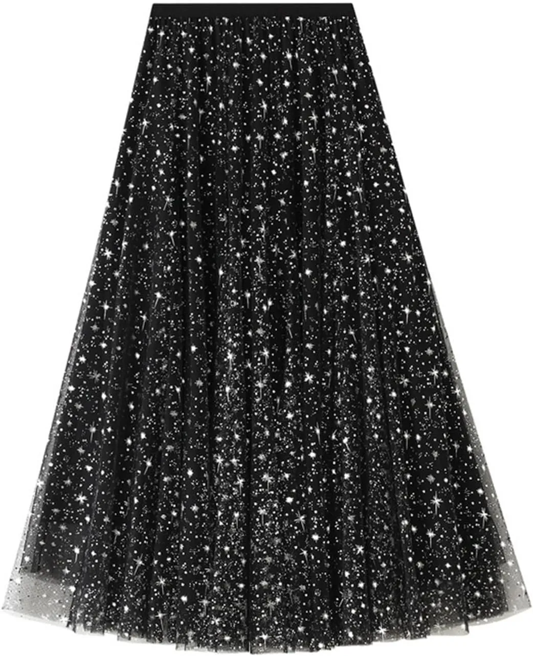 Women Summer Casual Bohemian Print Beach Outfits Elastic Waist A-Line Long Skirt Tiered High Waist Maxi Skirt