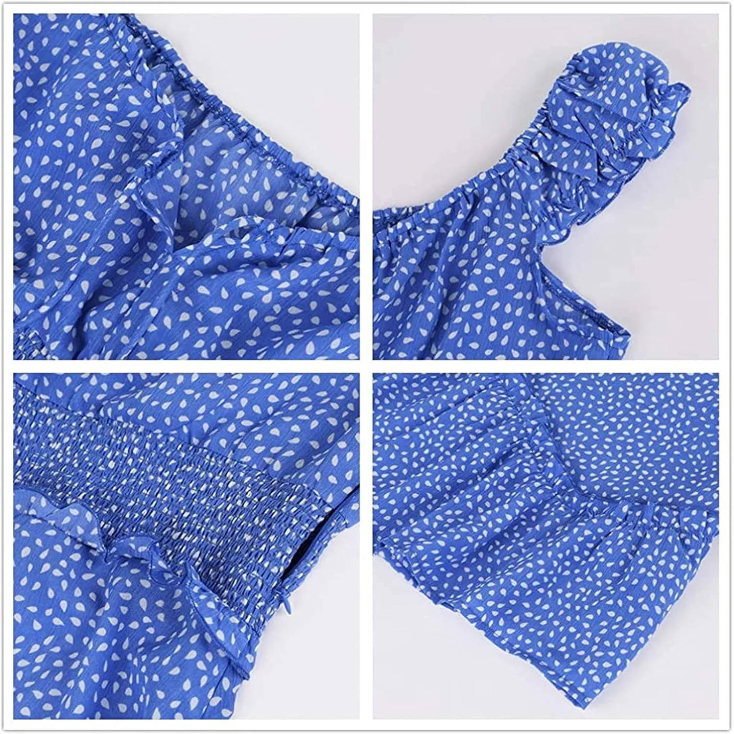 Women Summer Ruffle Sleeve Mini Dress Sweetheart Neckline Printing Dress Sexy Tiered Ruffled Hem Vacation Dresses