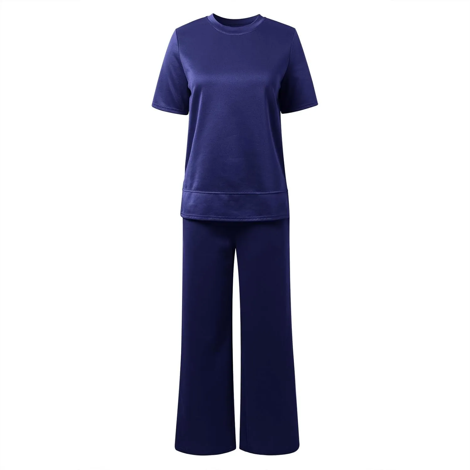 Womens 2 Piece Lounge Sets Fashion Outfits Oversized Wide Leg Loungewear Side Slit Tracksuit for Vacation Travel Airport