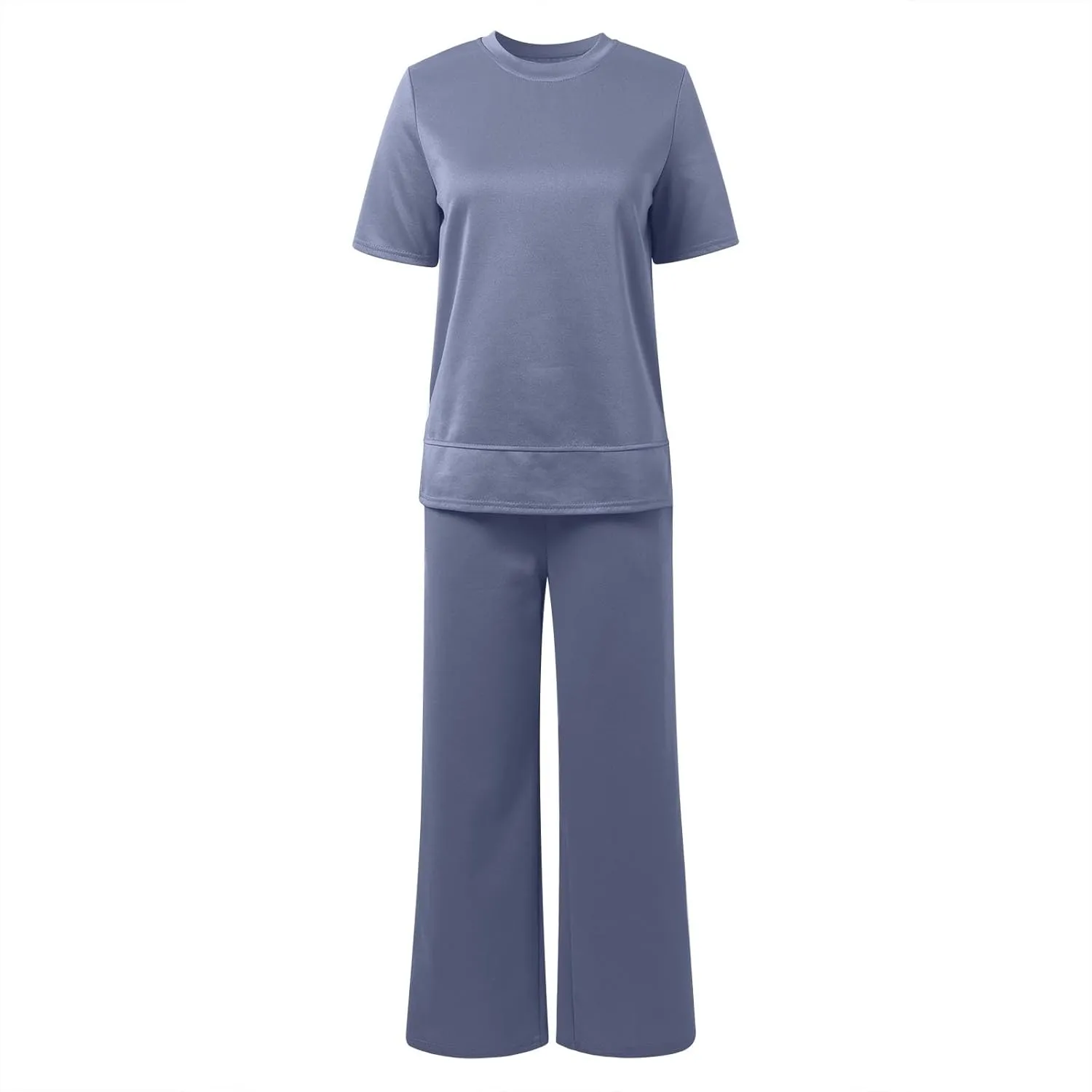 Womens 2 Piece Lounge Sets Fashion Outfits Oversized Wide Leg Loungewear Side Slit Tracksuit for Vacation Travel Airport