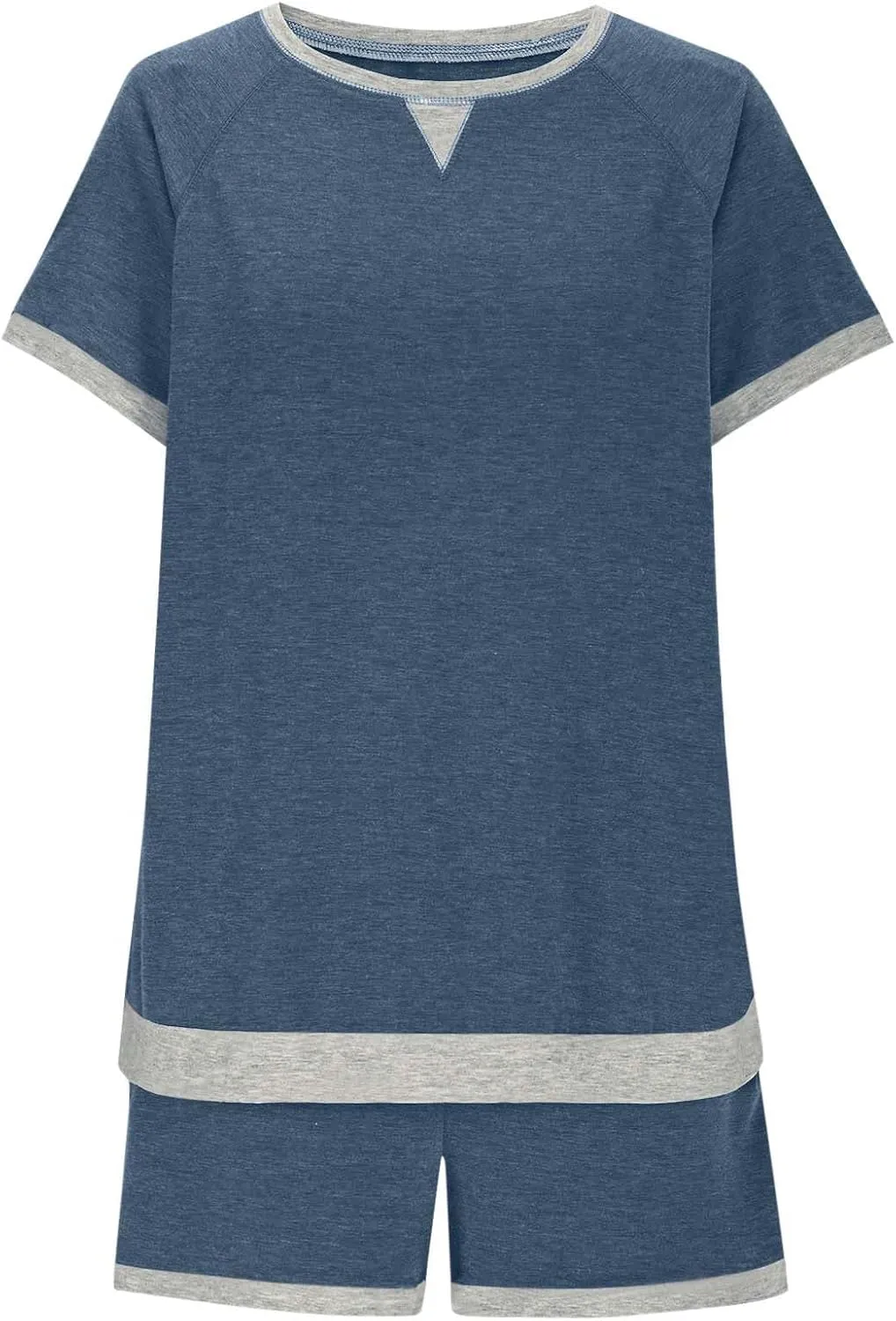 Women's 2 Piece Lounge Sets Summer Pajama Matching Outfits Short Sleeve Tops and Drawstring Shorts Soft Loungewear