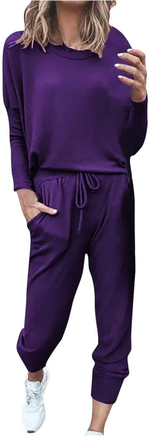 Women's 2 Piece Loungewear Going Out Athletic Lounge Fashion Sportwears Sets Cozy Outdoor Travel Casual Sweatsuit Set