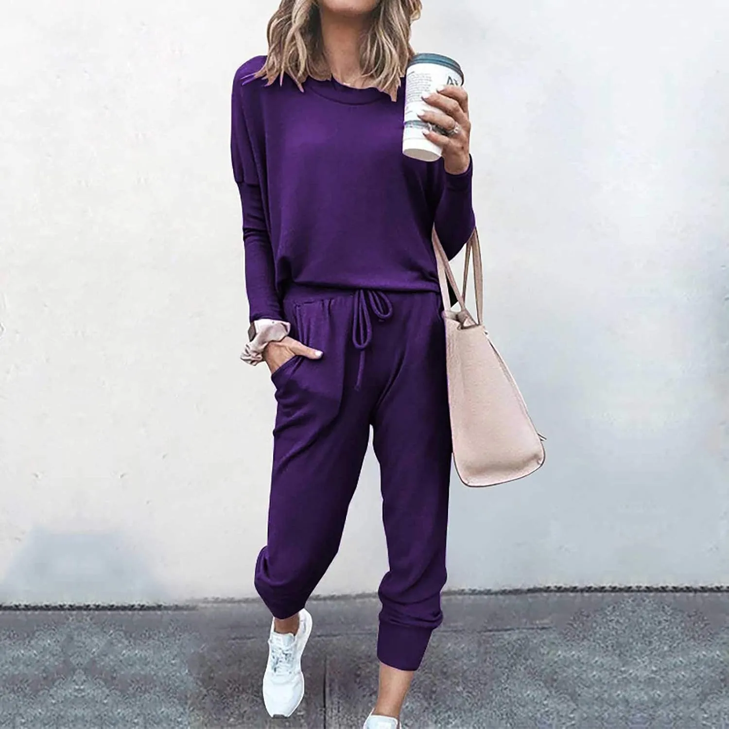 Women's 2 Piece Loungewear Going Out Athletic Lounge Fashion Sportwears Sets Cozy Outdoor Travel Casual Sweatsuit Set