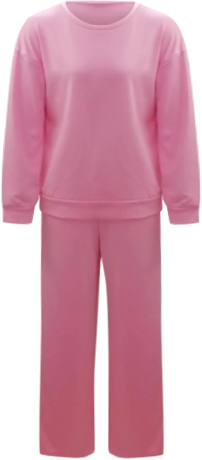Womens 2 Piece Outfits Button Own Slim Fit Long Sleeved T Shirt Pants Two Piece Oversized Sweatshirt Jogger