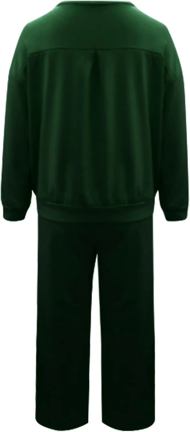 Womens 2 Piece Outfits Button Own Slim Fit Long Sleeved T Shirt Pants Two Piece Oversized Sweatshirt Jogger
