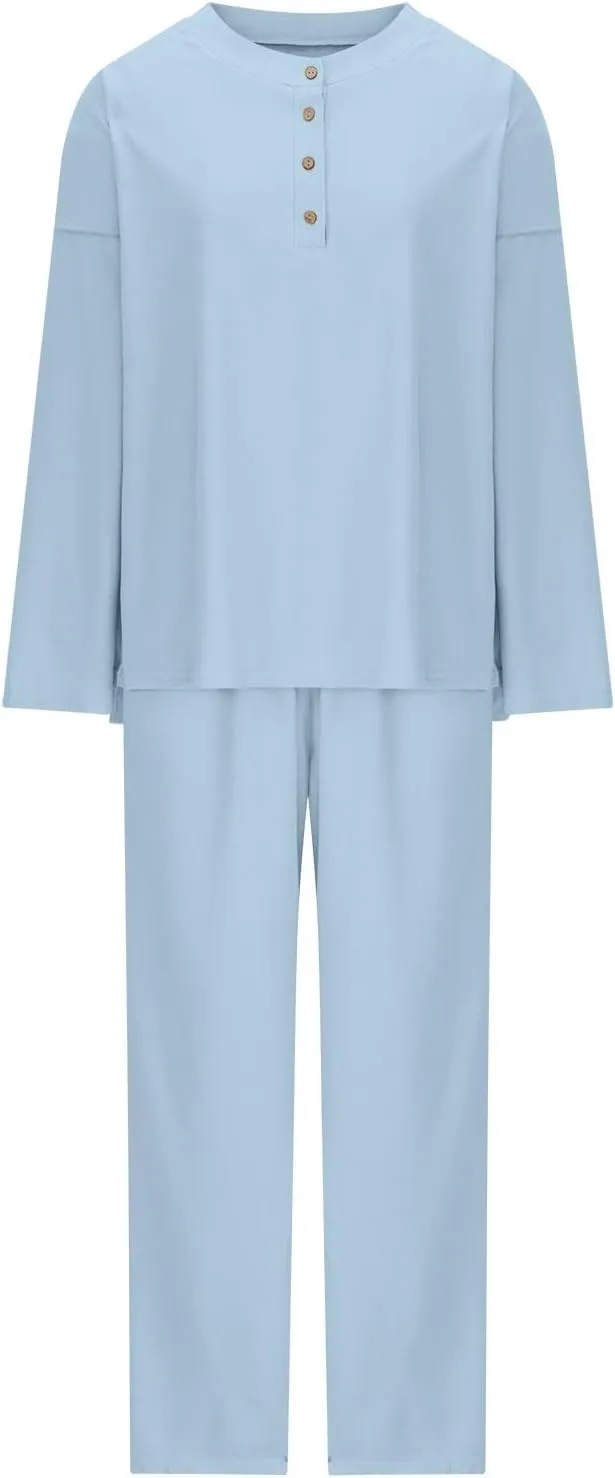 Womens 2 Piece Trendy Outfits Fall Outfits Oversized Slouchy Matching Lounge Sets Cozy Knit Loungewear Sweater Sets