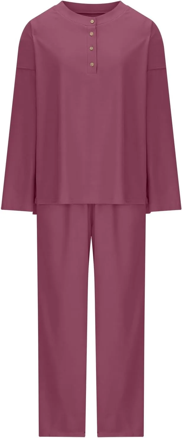 Womens 2 Piece Trendy Outfits Fall Outfits Oversized Slouchy Matching Lounge Sets Cozy Knit Loungewear Sweater Sets