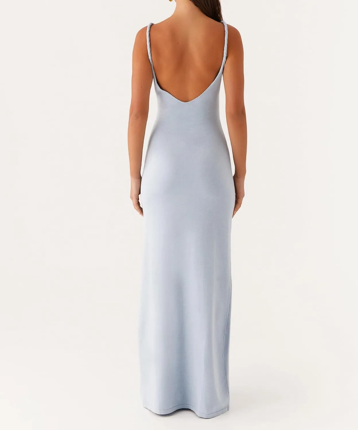Women's 2025 Summer Maxi Dress Spaghetti Strap Slip Bodycon Dress Scoop Neck Cocktail Party Long Dresses
