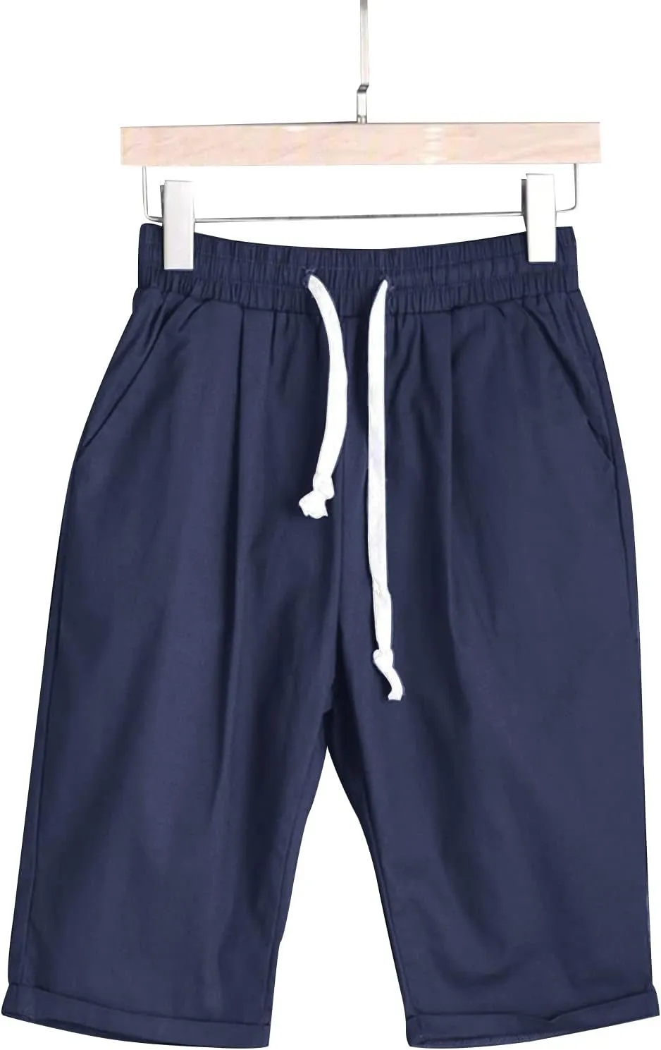 Womens Bermuda Shorts for Summer Dressy Long Cotton Casual Summer Knee Length Pull On Lounge Walking Exercise Shorts