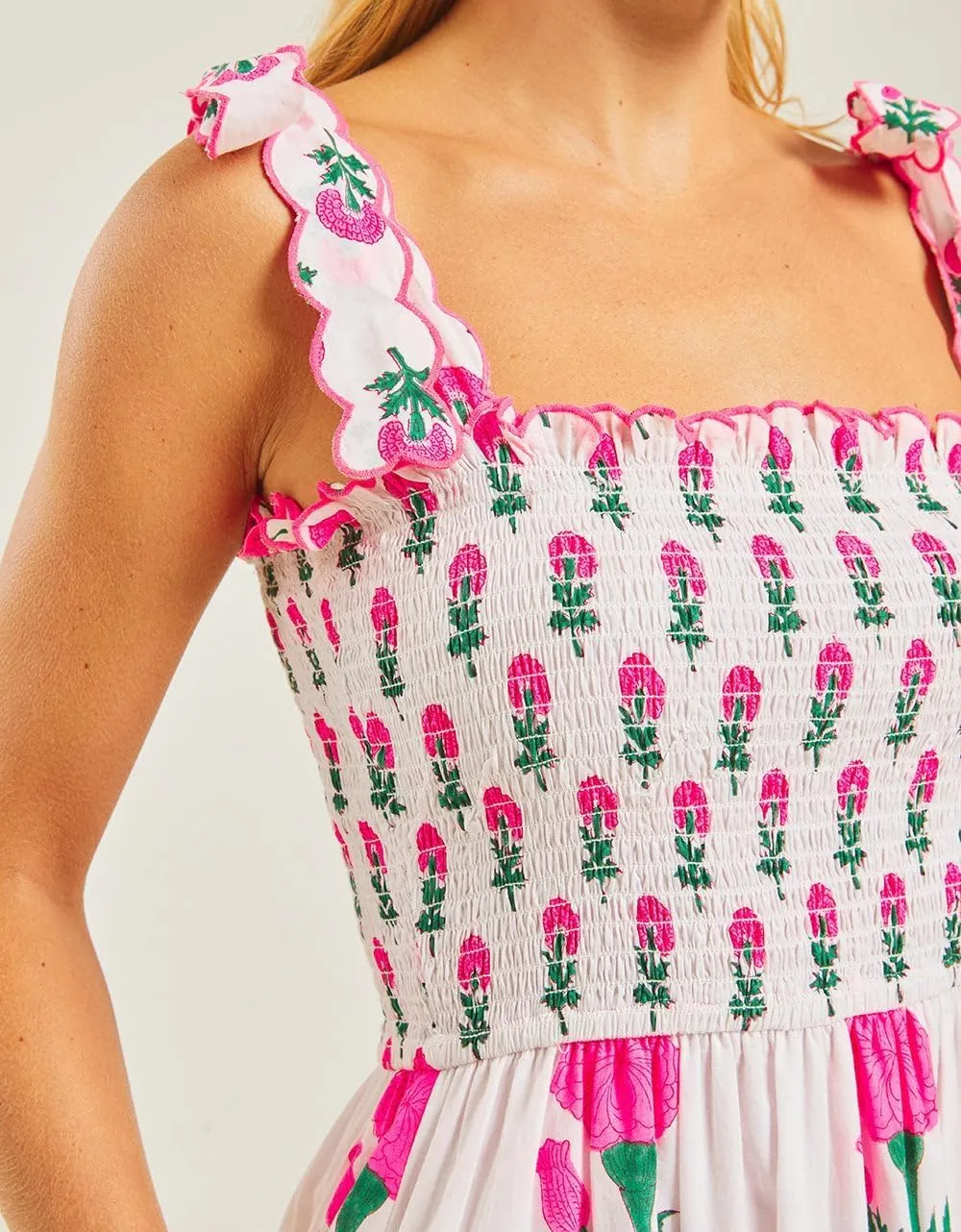 Women's Boho Tie Shoulder Dress Y2k Floral Long Flowy Maxi Dresses Cute Summer Smocked Picnic Beach Cami Sundress