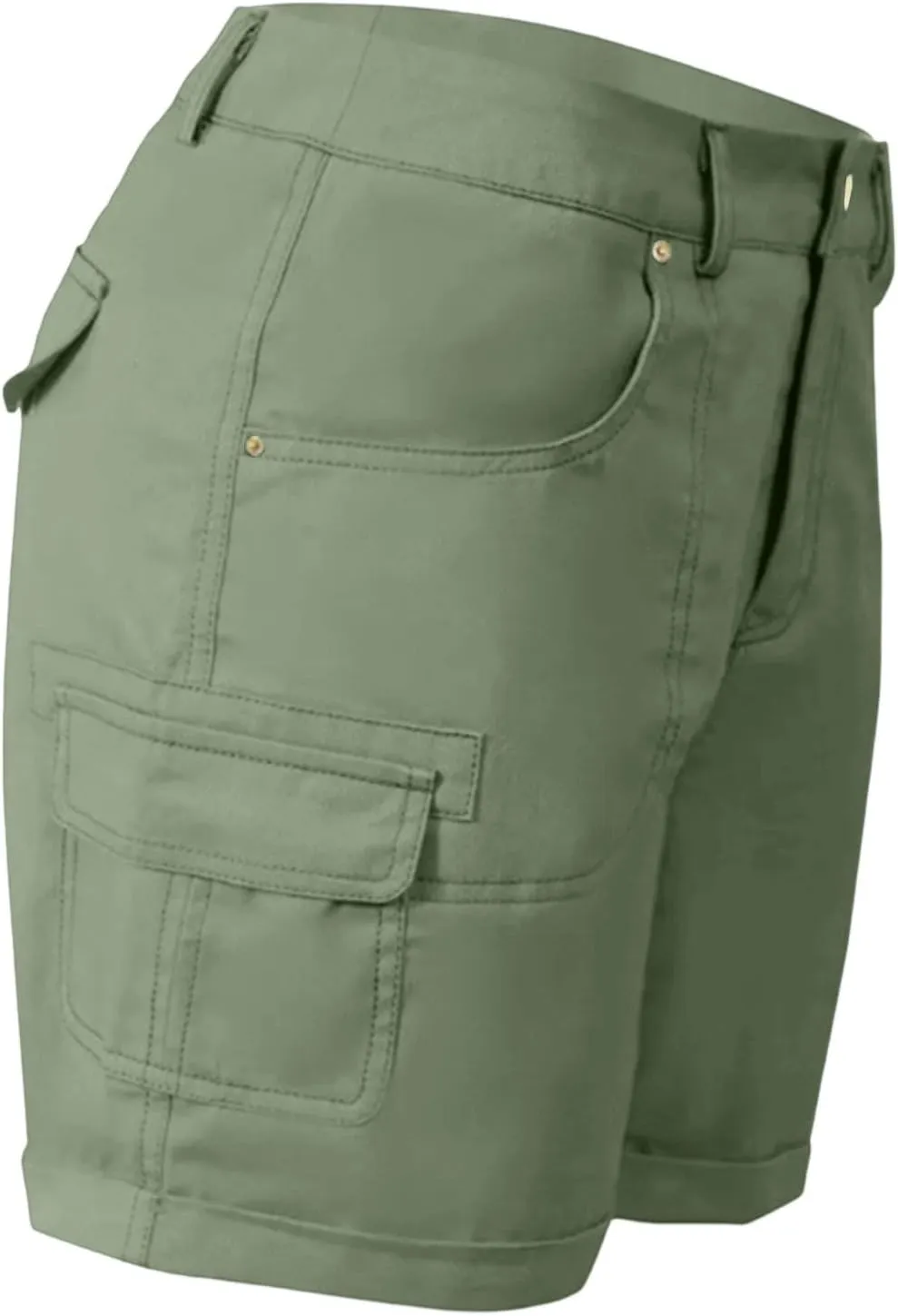 Women's Cargo Bermuda Shorts 2025 Summer High Waisted Casual Trendy Hiking Shorts Pull On Beach Outdoor Pants