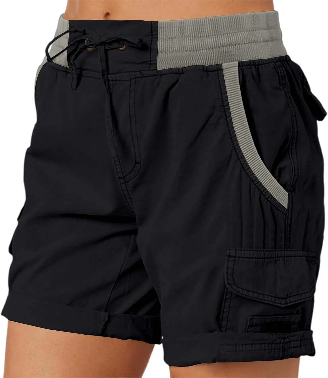Womens Cargo Short Casual Summer Elastic Hiking Short 2025 Trendy High Rise with Pocket Solid Loose Outfit Lightweight