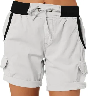 Womens Cargo Short Casual Summer Elastic Hiking Short 2025 Trendy High Rise with Pocket Solid Loose Outfit Lightweight