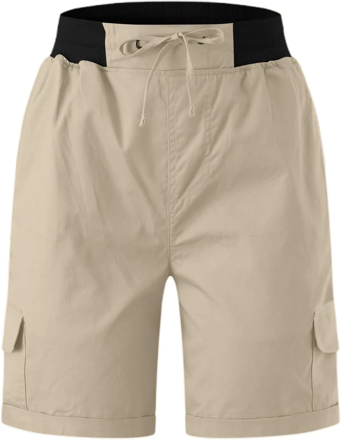 Womens Cargo Short Casual Summer Elastic Hiking Short 2025 Trendy High Rise with Pocket Solid Loose Outfit Lightweight