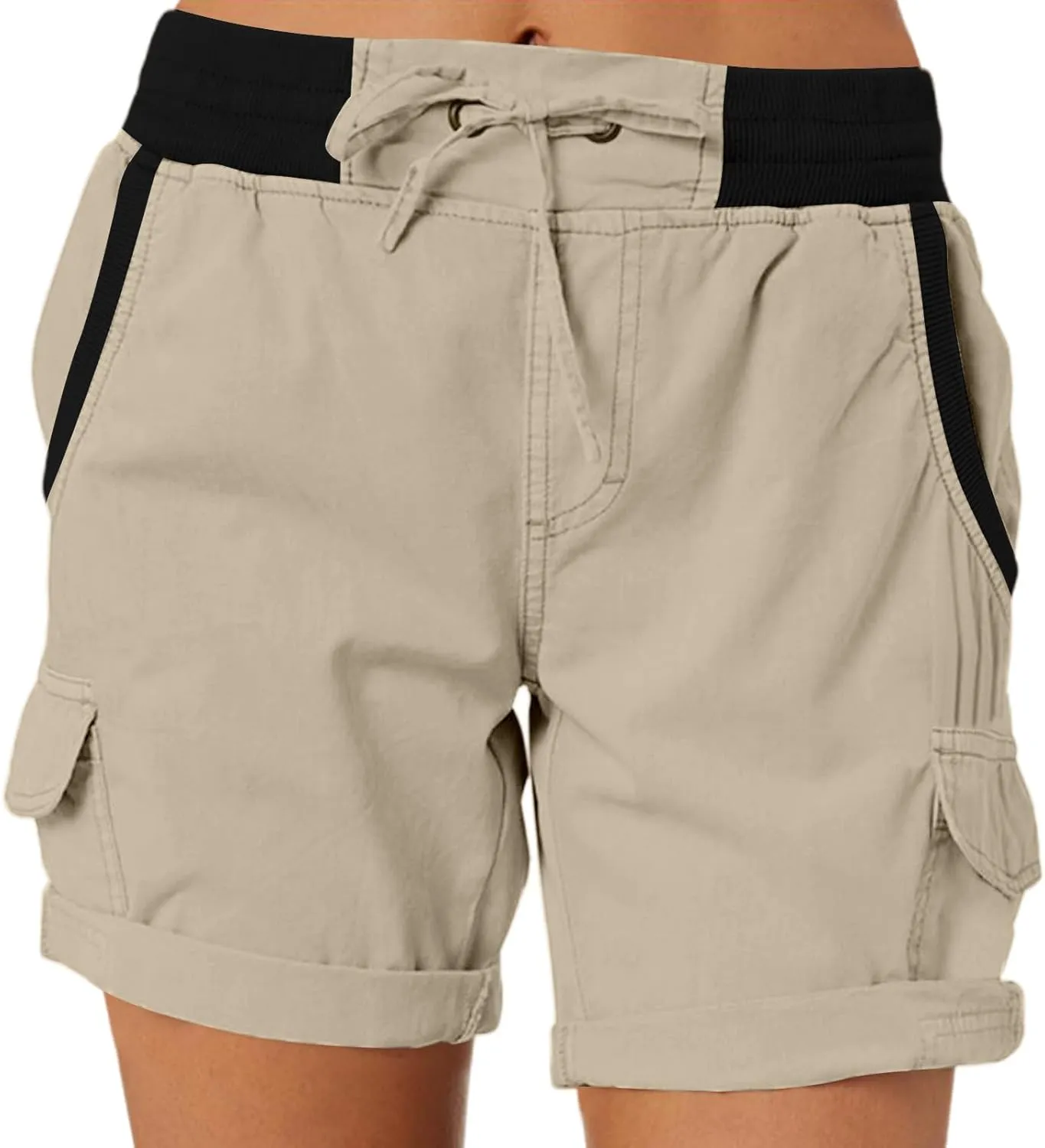 Womens Cargo Short Casual Summer Elastic Hiking Short 2025 Trendy High Rise with Pocket Solid Loose Outfit Lightweight
