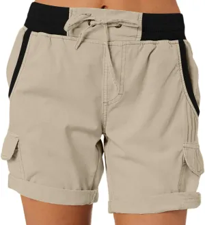 Womens Cargo Short Casual Summer Elastic Hiking Short 2025 Trendy High Rise with Pocket Solid Loose Outfit Lightweight