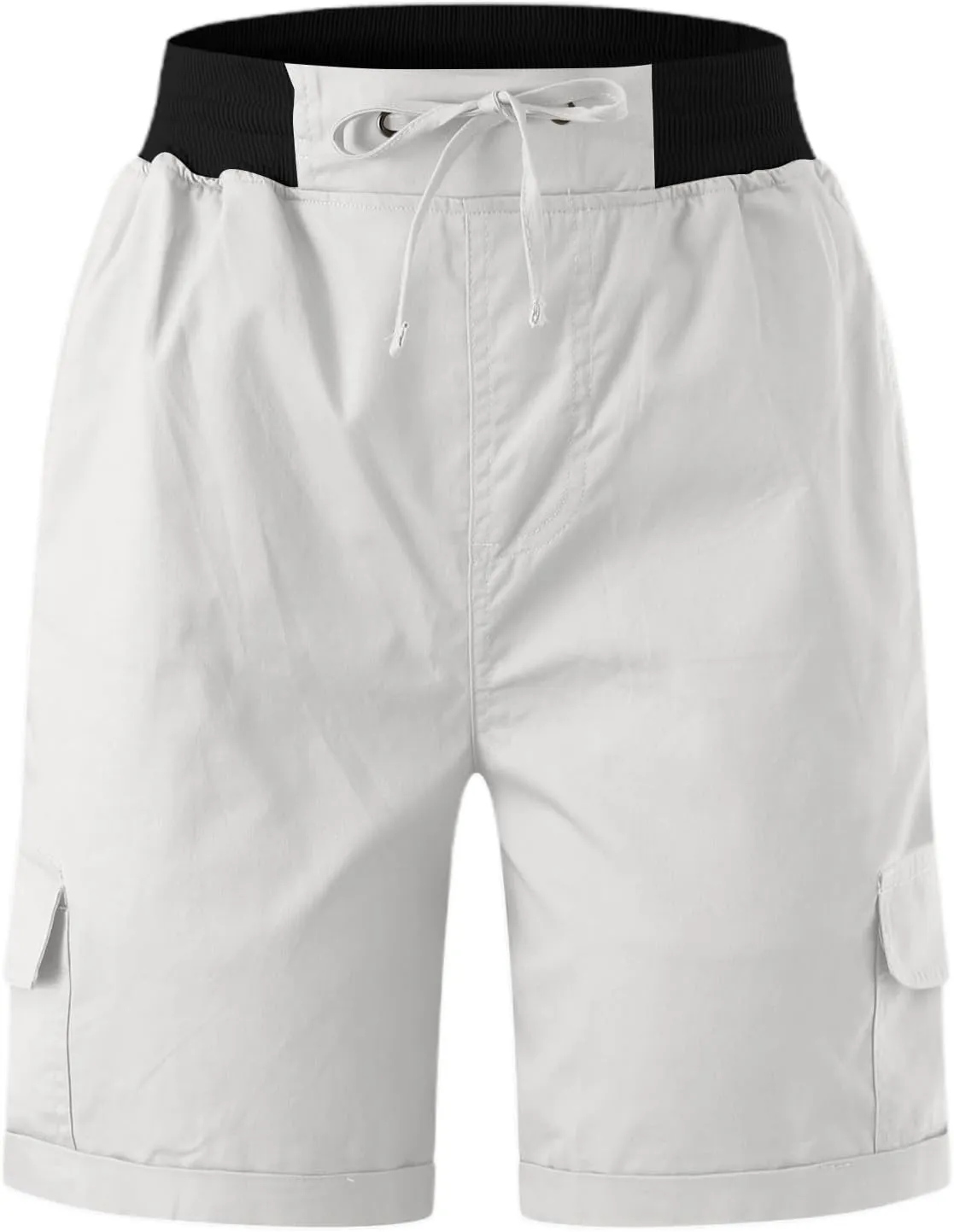 Womens Cargo Short Casual Summer Elastic Hiking Short 2025 Trendy High Rise with Pocket Solid Loose Outfit Lightweight