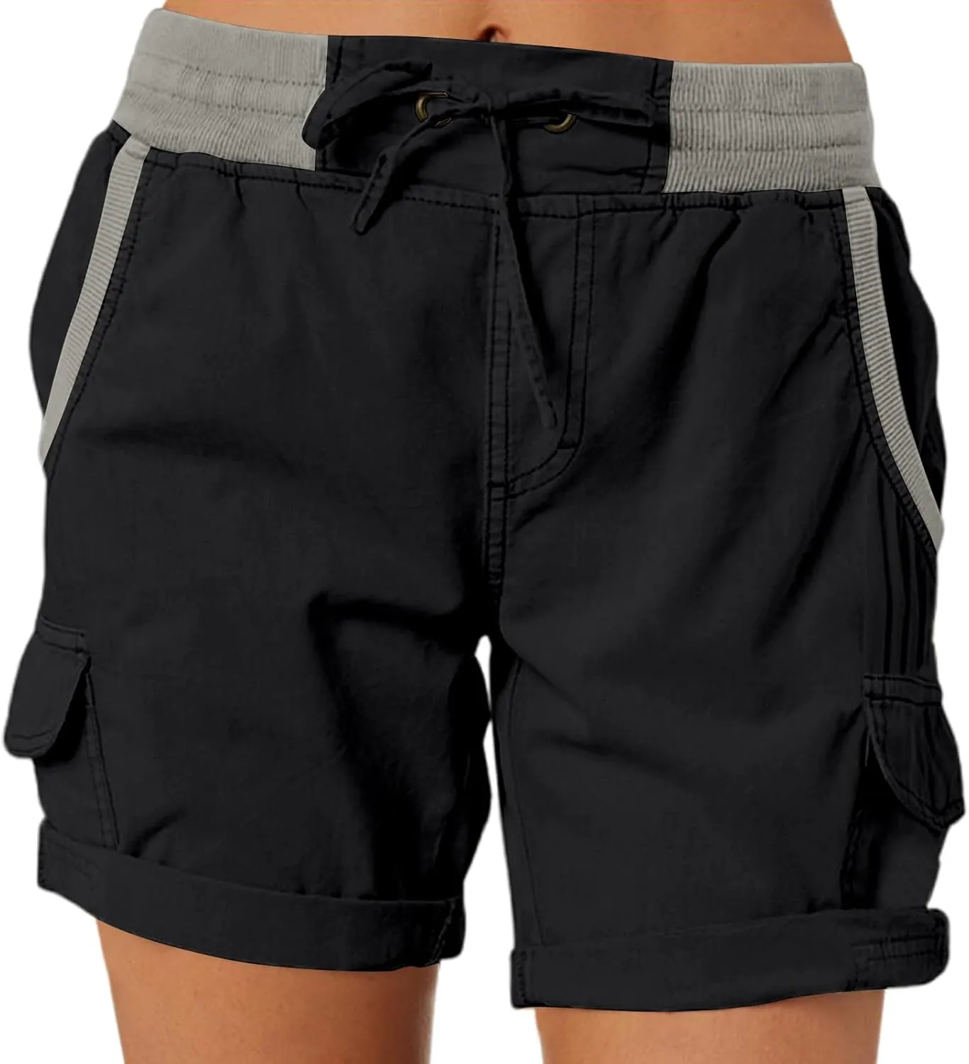 Womens Cargo Short Casual Summer Elastic Hiking Short 2025 Trendy High Rise with Pocket Solid Loose Outfit Lightweight