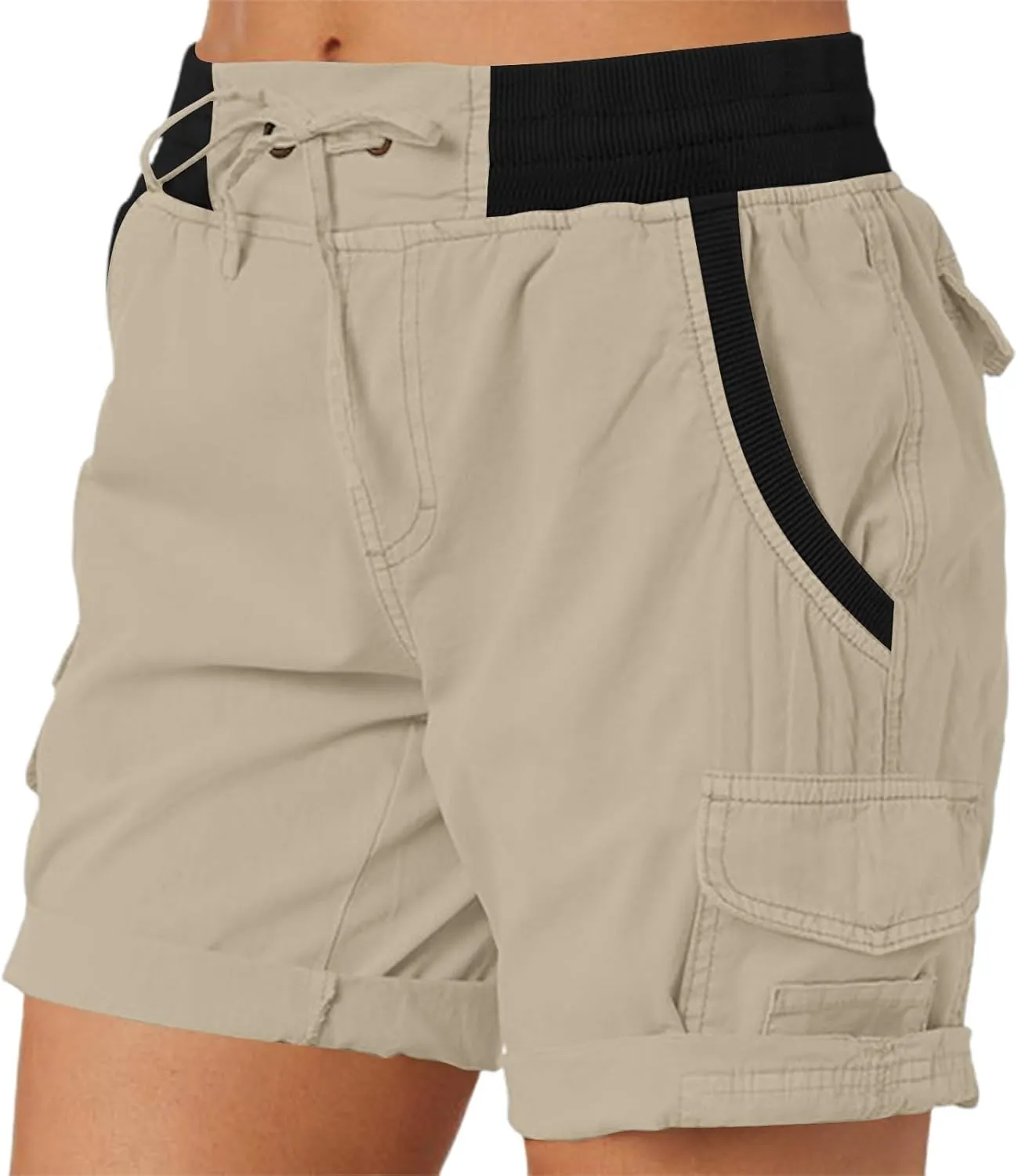 Womens Cargo Short Casual Summer Elastic Hiking Short 2025 Trendy High Rise with Pocket Solid Loose Outfit Lightweight