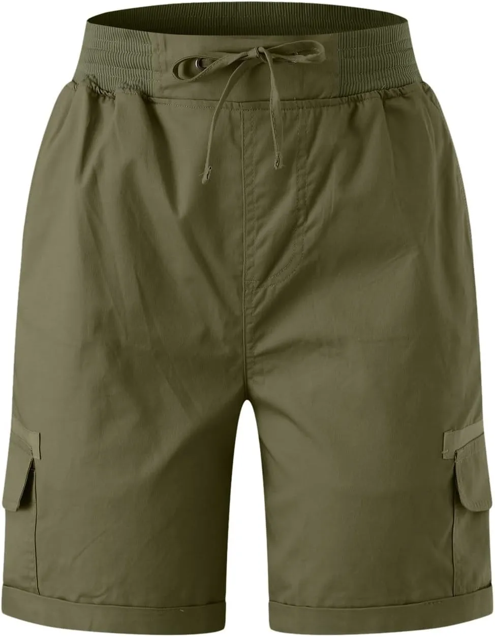 Womens Cargo Shorts Summer Casual High Waisted Casual Chino Hiking Shorts Pull On Drawstring Beach Loost Fit Short