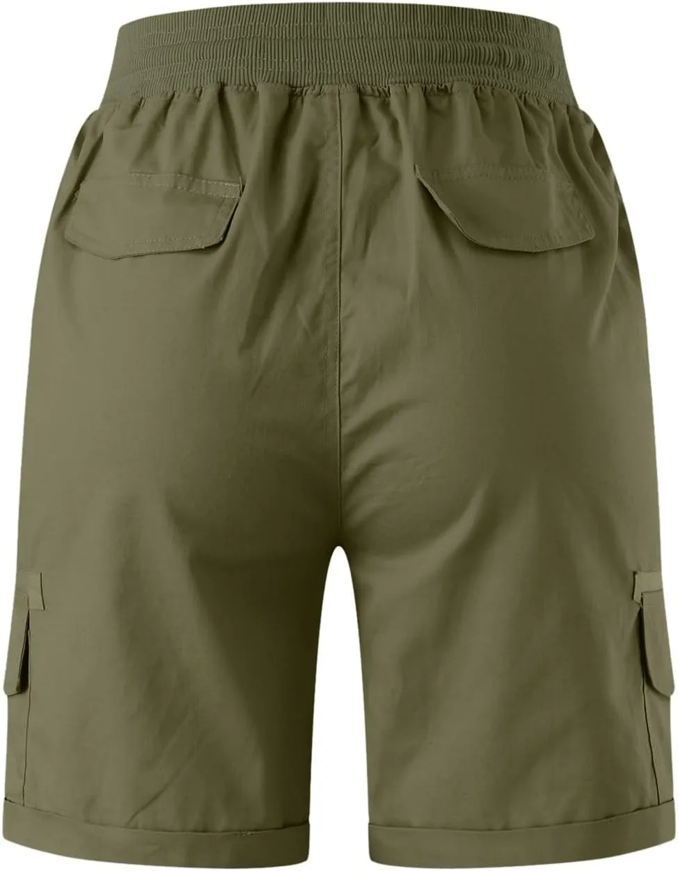 Womens Cargo Shorts Summer Casual High Waisted Casual Chino Hiking Shorts Pull On Drawstring Beach Loost Fit Short