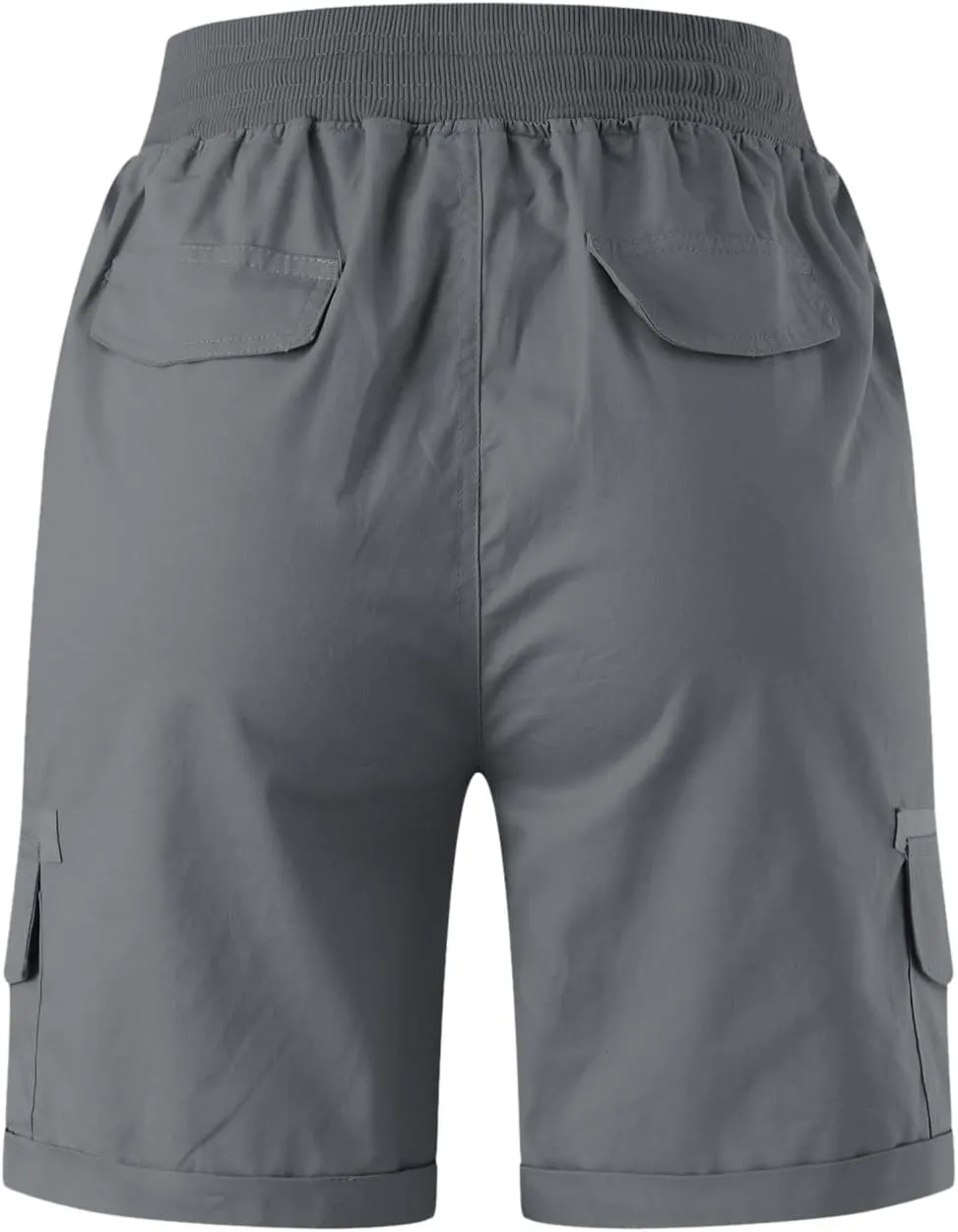 Womens Cargo Shorts Summer Casual High Waisted Casual Chino Hiking Shorts Pull On Drawstring Beach Loost Fit Short