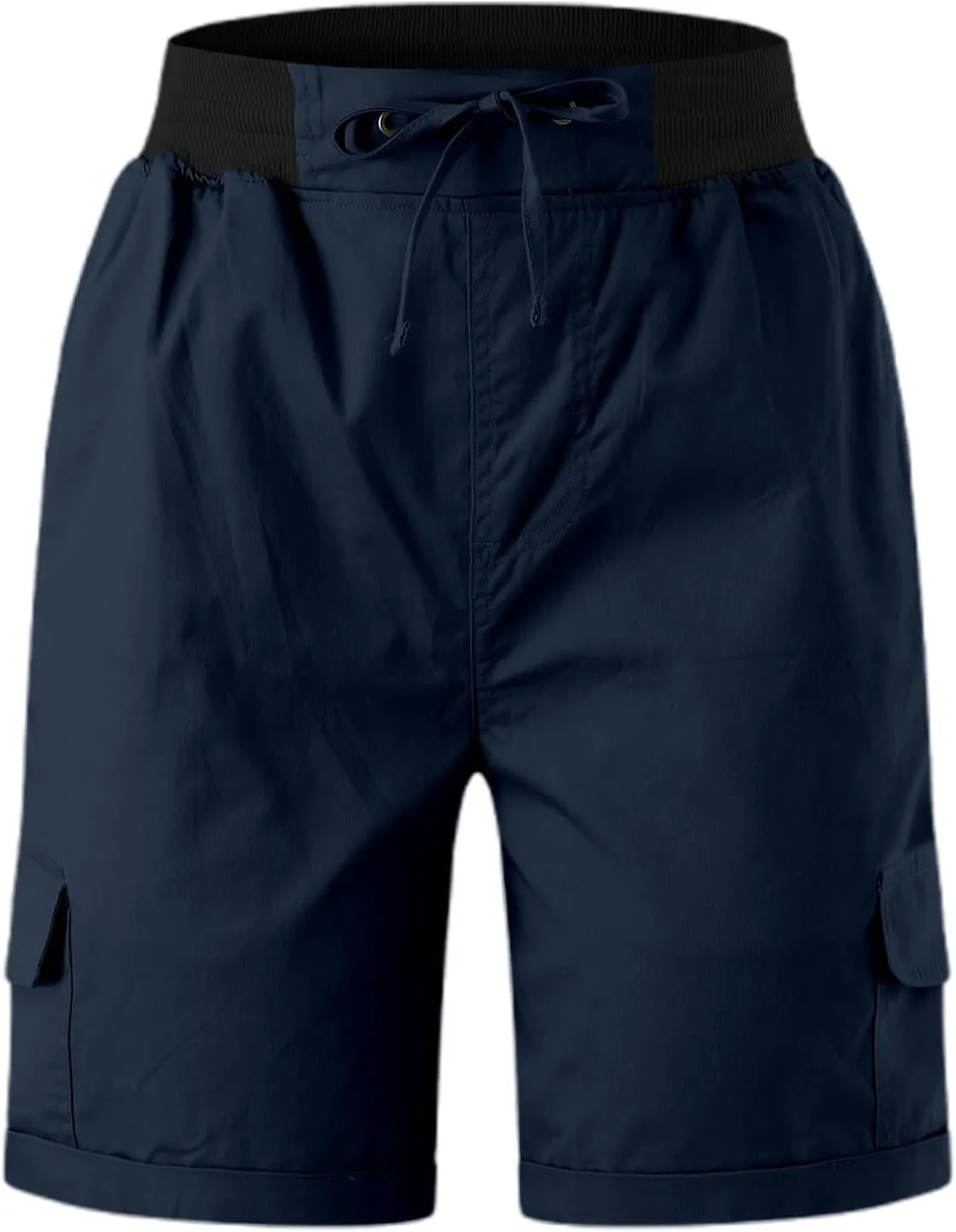 Womens Cargo Shorts Summer Casual High Waisted Casual Chino Hiking Shorts Pull On Drawstring Beach Loost Fit Short