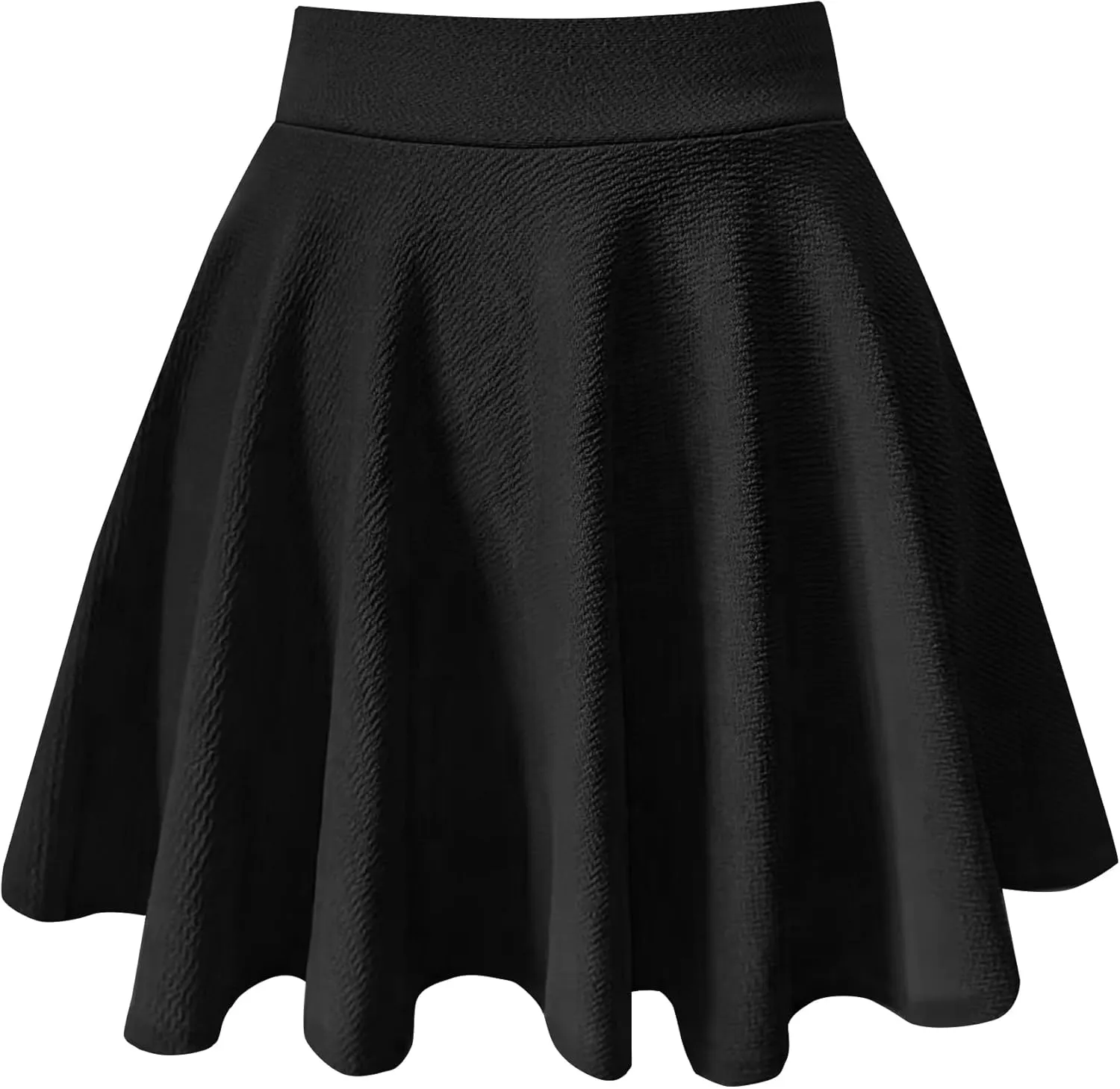 Women's Casual Basic Skirts Mini Flared Skater Stretchy A-Line Party Skirts with Shorts