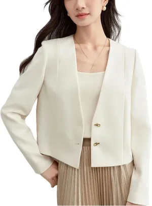 Womens Casual Blazer Long Sleeve Work Office Suit Jackets Lightweight and Stylish Cropped Tailored Coat