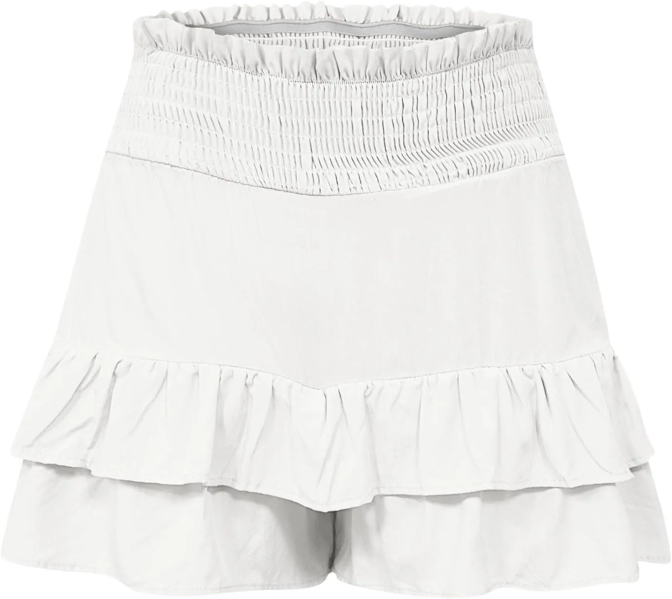 Womens Cotton Linen Bermuda Shorts High Waisted Boho Ruffle Tiered Shorts Loose Pleated Comfy Flowy Summer Pants
