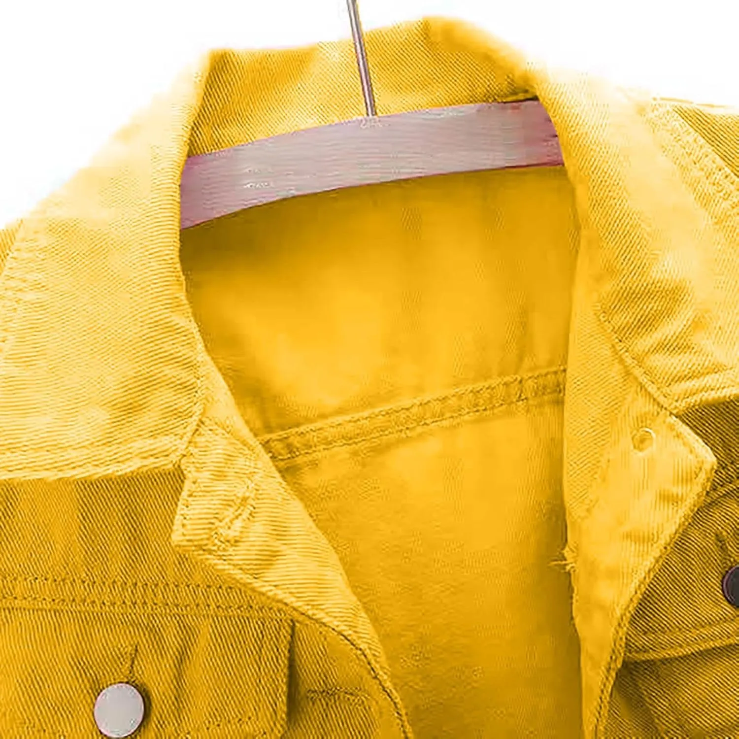 Women's Cropped Denim Jacket Plus Size Distressed Washed Button Down Long Sleeve Jean Trucker Jacket with Pockets