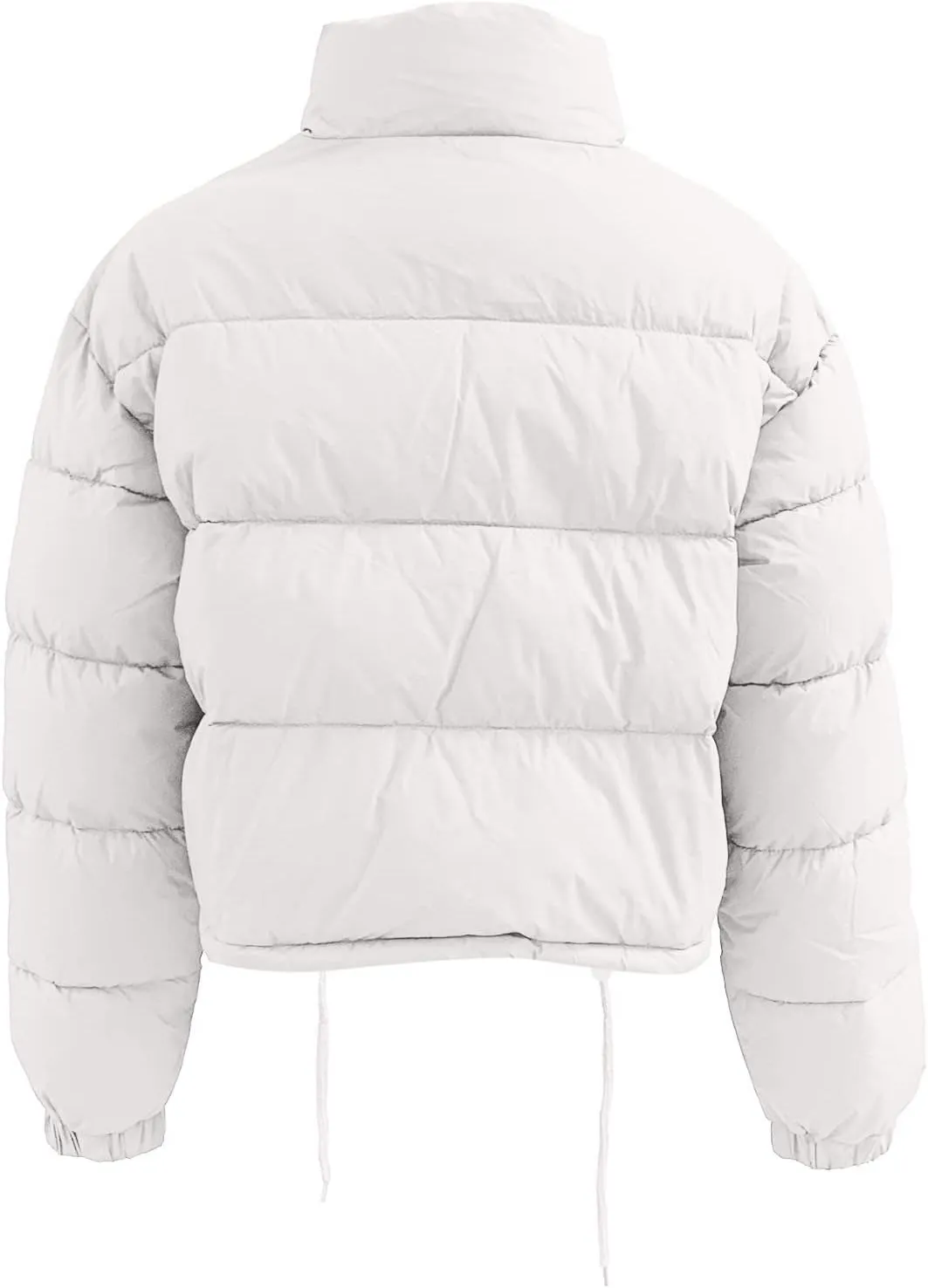 Women's Cropped Down Coats Winter Long Sleeve Zip Puffer Parkas Jacket Baggy Coat Fashion Solid Color Jackets 2023