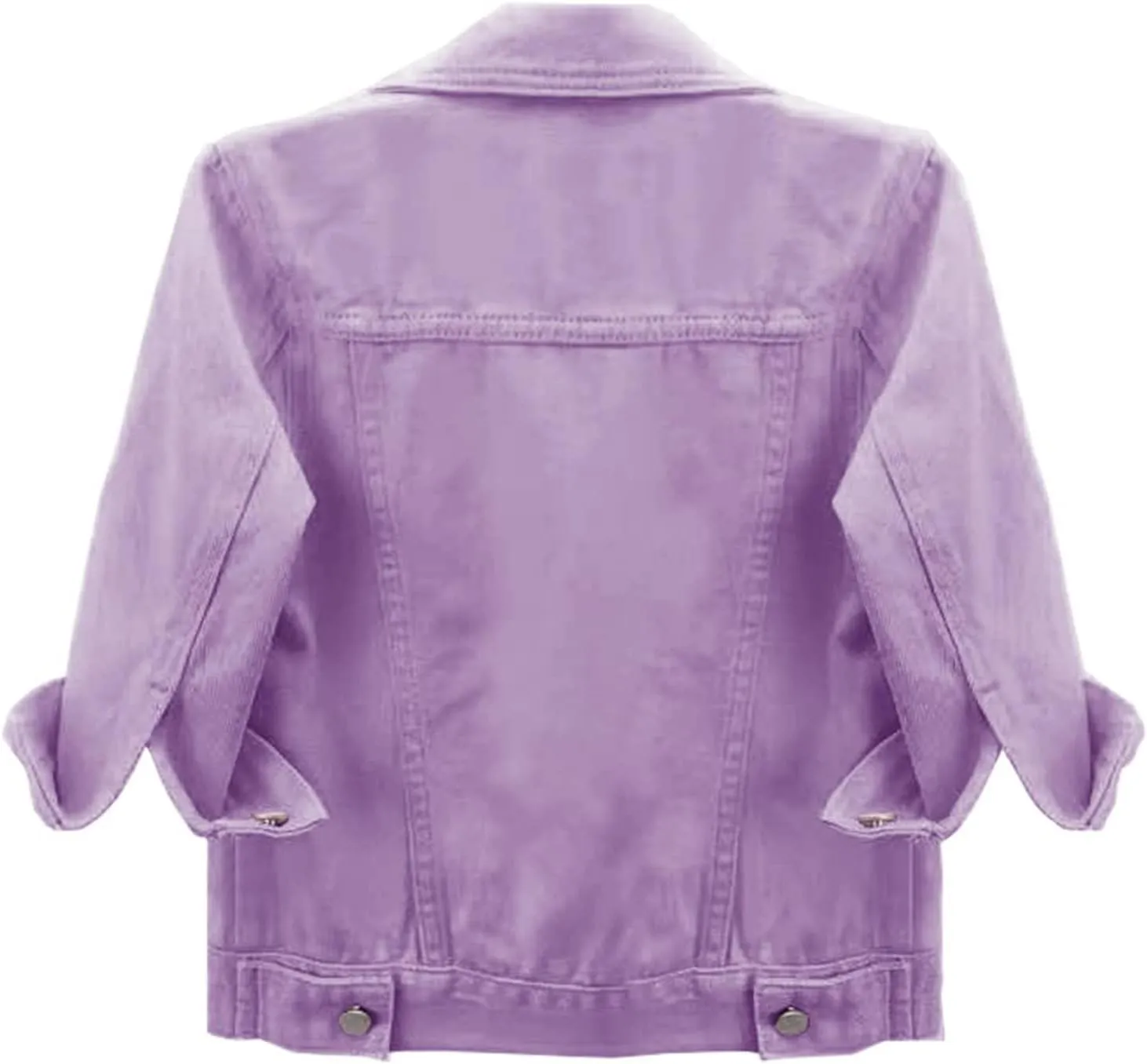 Women's Denim Jacket 3/4 Sleeve Cropped Jackets Lapel Button Down Cardigan Jean Jackets Casual Cute Trucker Coats