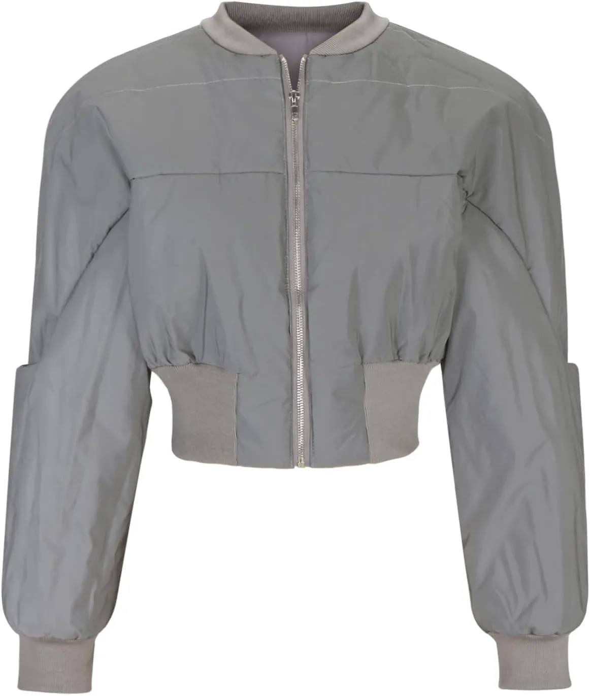 Women's Fashion Puffer Jacket Cropped Winter Coats Reflective Bomber Jackets Short Down Coats Warm Puffy Parkas Jackets