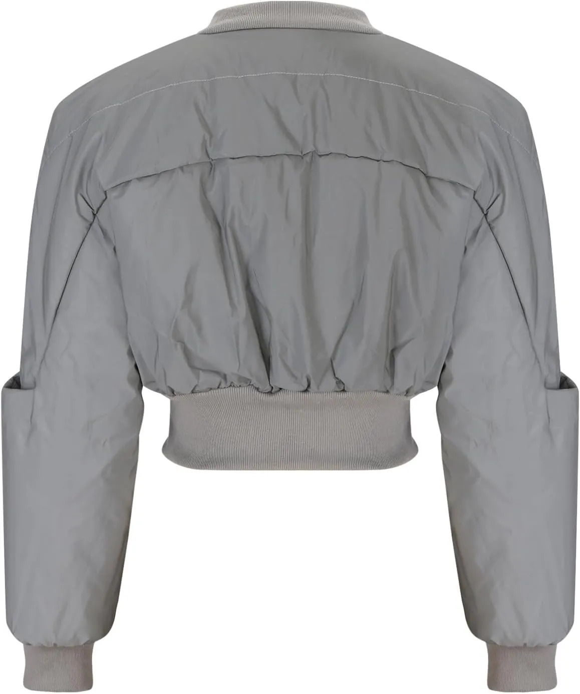 Women's Fashion Puffer Jacket Cropped Winter Coats Reflective Bomber Jackets Short Down Coats Warm Puffy Parkas Jackets
